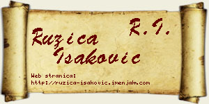 Ružica Isaković vizit kartica